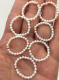 2pcs Fashion AAA 2.5-3mm tiny white near round pearl 14k goldfilled gold ball elastic ring,R1-002