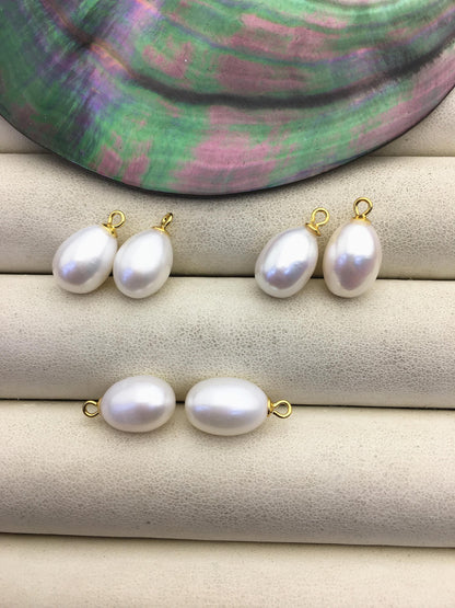 AAA 8.5-9x11.5-12.5mm white long rice pearl dangle earrings,S925 Sterling Sliver pearl earrings,pearl for women,SE3-T6