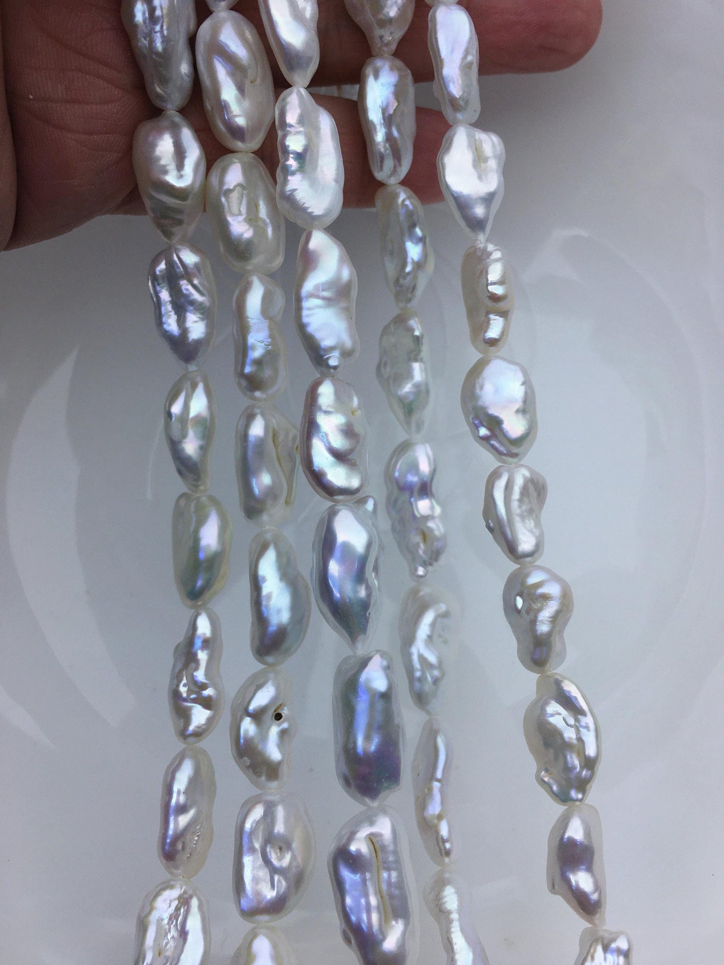 AA+ 9-11mm white long keshi Freshwater Pearl,ZS-200-66
