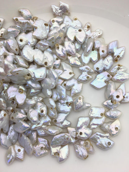 20pcs AA 11-15mm white diamond freshwater pearls,2.2mm top large big hole,ZS-103-12