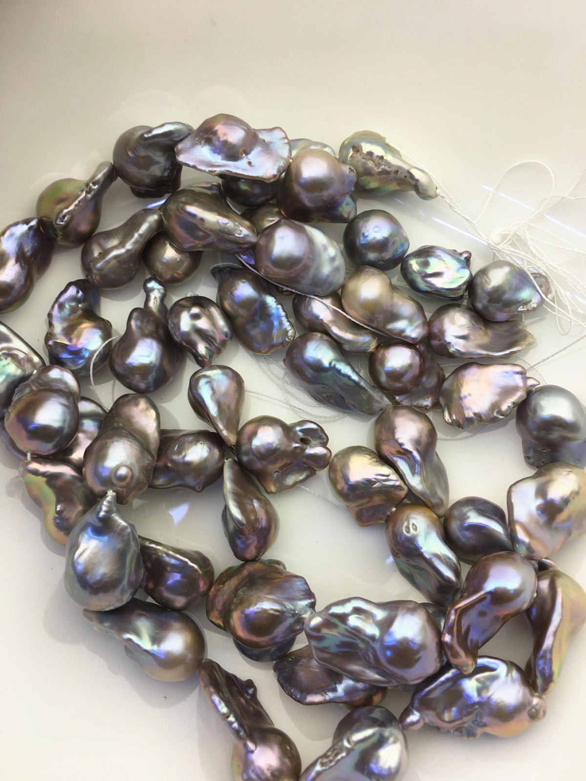 15.5'' AAA- 13-17mm Gray flame ball pearl,FL15-3A-7-3