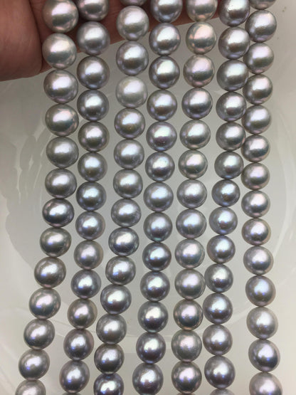 AAA- 9-11mm gray round freshwater pearls,Birthday,Graduation, mother day pearl gift,RP10-3A-4