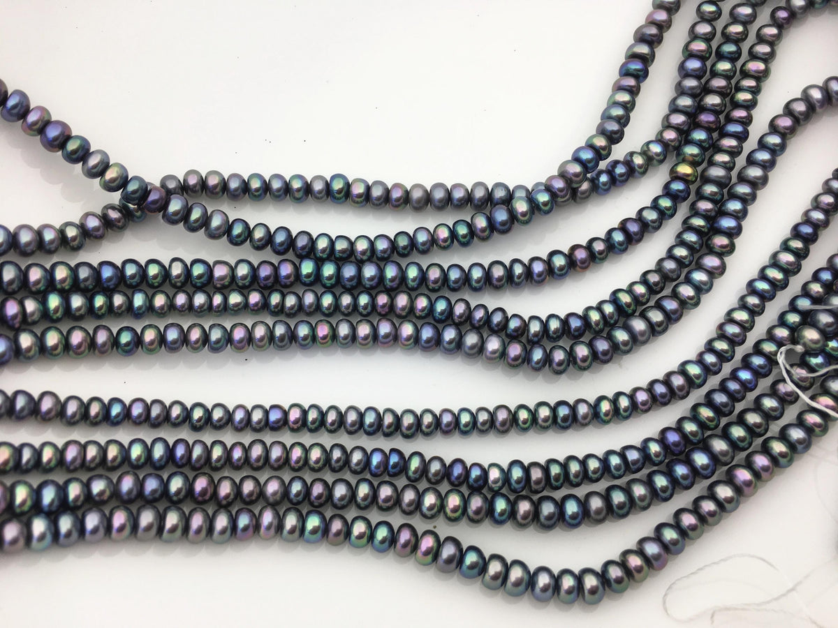 AAA 4.5-5.5mm peacock button round freshwater pearls,Rondelle pearl Beads,white freshwater pearl,loose strands,SM5-3A-21