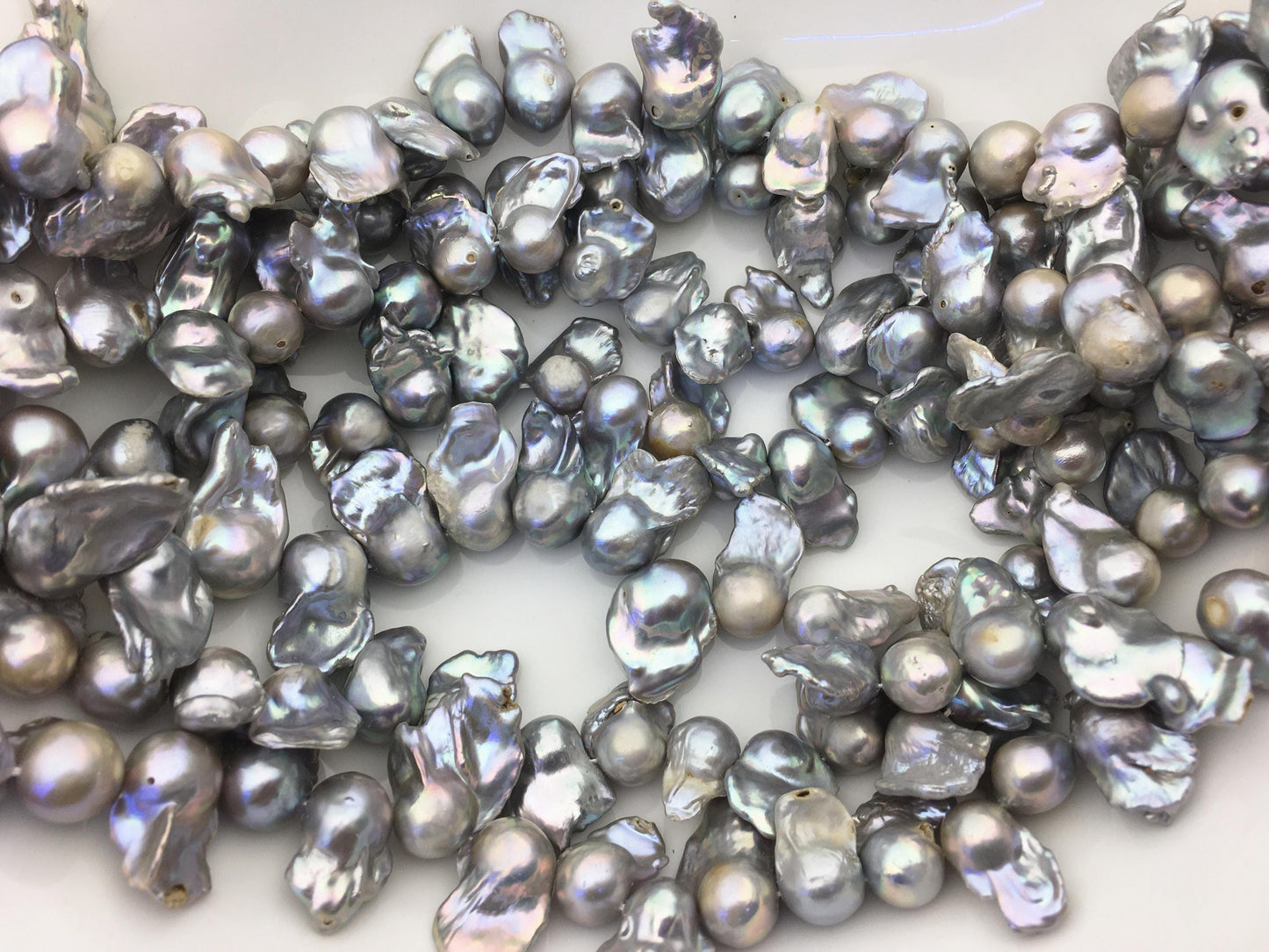 15.5'' A 12-15mm gray flame ball pearl,FL15-2A-5-57