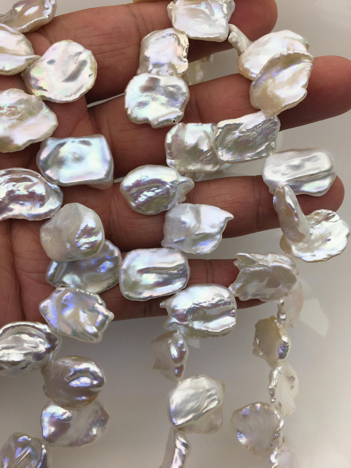 AAA 13-16mm White Keshi Freshwater Pearls,keshi pearl strands,ZS-129-23
