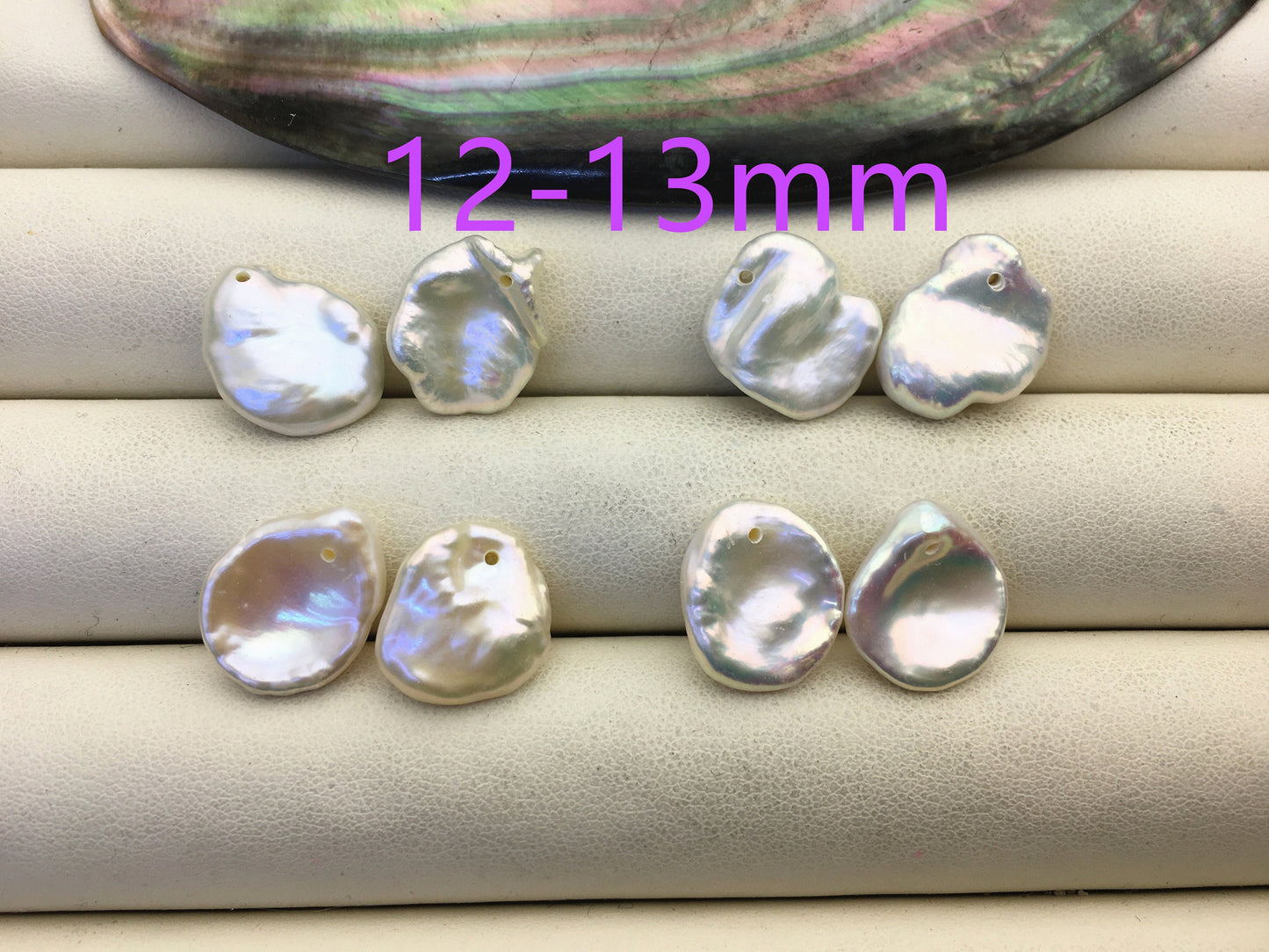 1 pair AAA 10-20mm White keshi Freshwater Pearl White loose Beads Pair,wholesale,0.9mm top side hole,ZS-103-37-47