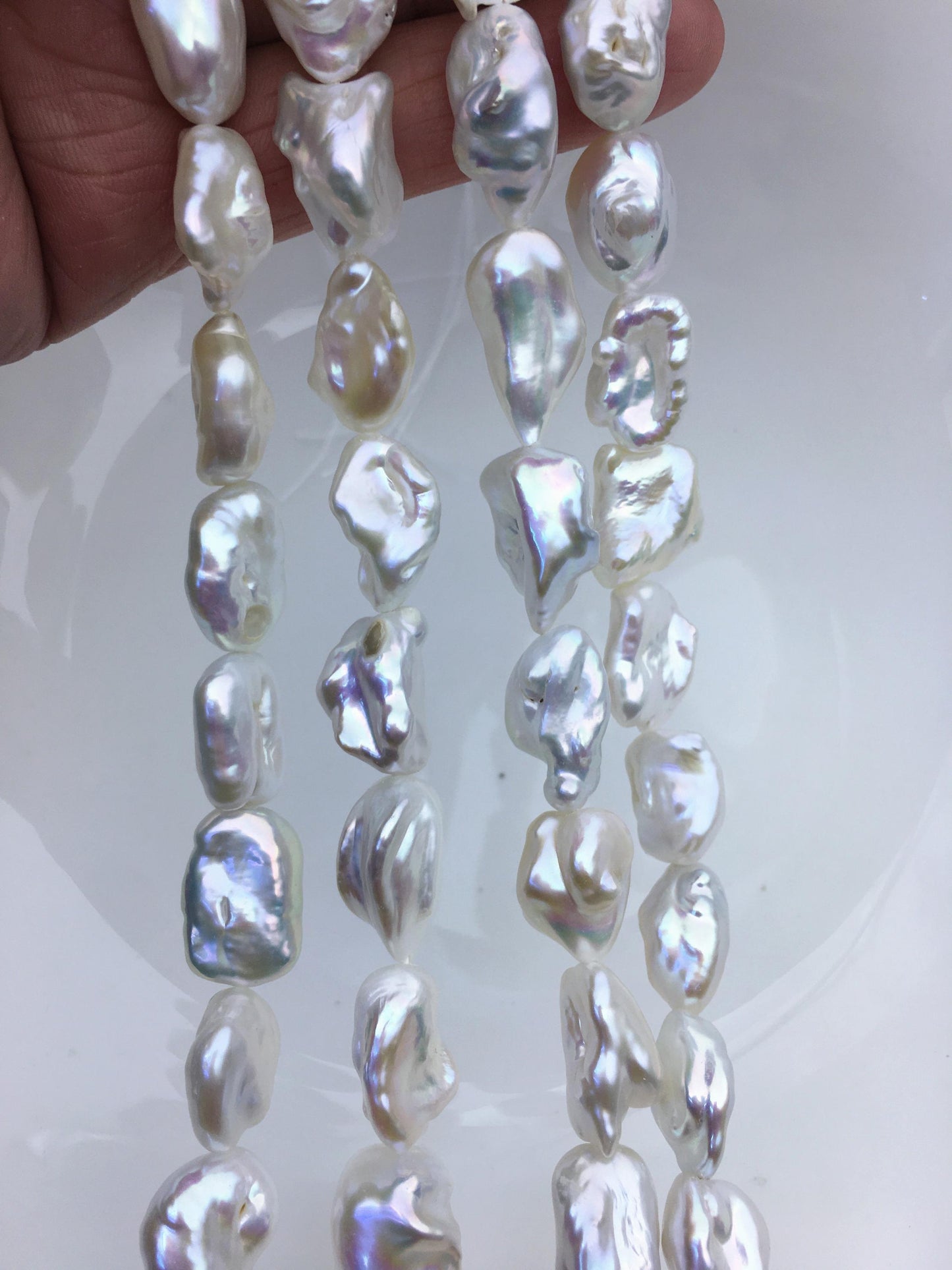 AA+ 11-13mm White keshi Freshwater Pearl Necklace,ZS-200-79
