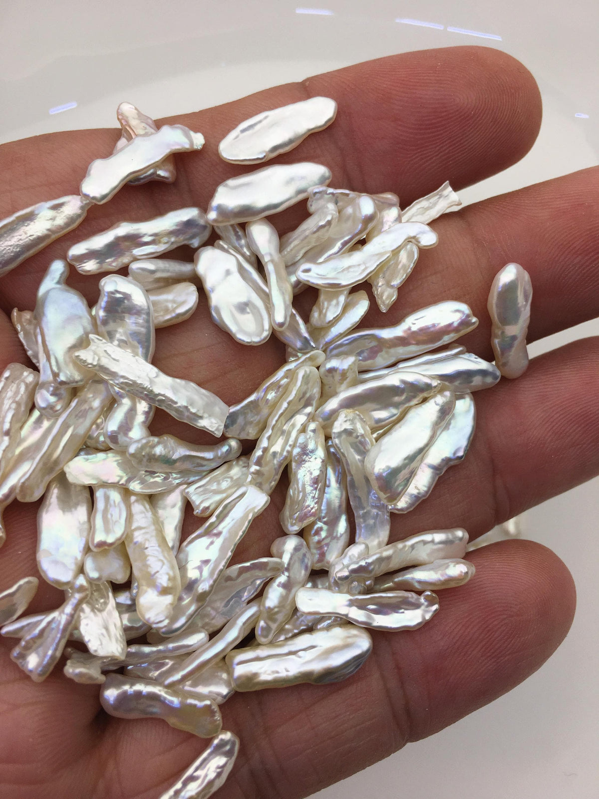 52 grams AAA 3-7mm Small white keshi pearls,loose pearl beads,no hole,ZS-127-1-7