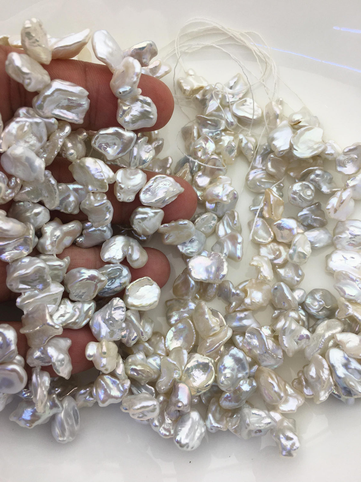 AAA 9-11mm White Keshi Freshwater Pearls,keshi pearl strands,ZS-129-7