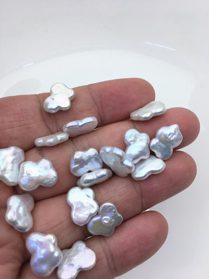20pcs AAA 12-13mm white butterfly baroque no hole freshwater pearls,ZS-119-25