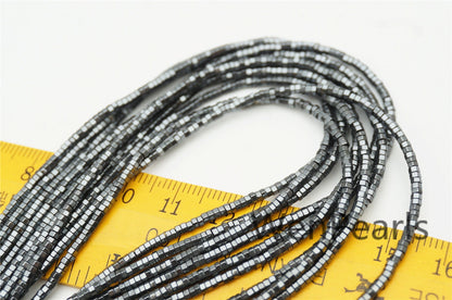 Hematite,1x2MM six faceted Beads,AAA, 400 beads,15.5 inches,G50-OTH12-001
