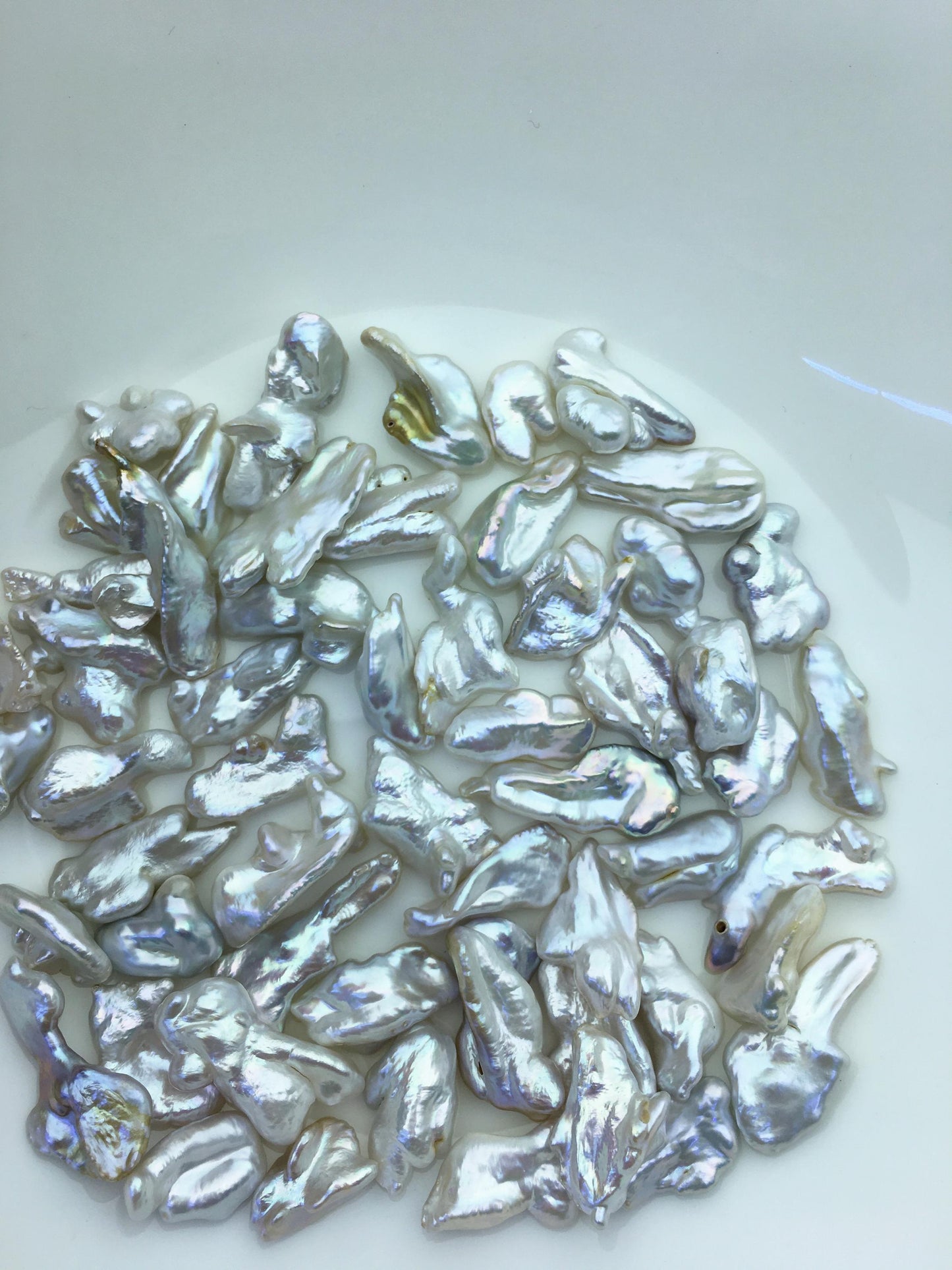 110grams AAA 9-13mm white keshi pearls,loose pearl beads,no hole,ZS-127-1-5