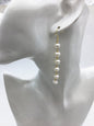 Handmade white button round pearl dangle earrings,earring with white baroque Natural Pearl,SE3-120-5