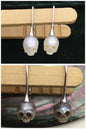 AAA 8mm white/Gray/Black HandMade Carved Skull Freshwater Pearl Dangle Earrings,Pearl Earrings for Women Girls,SE3-027-2