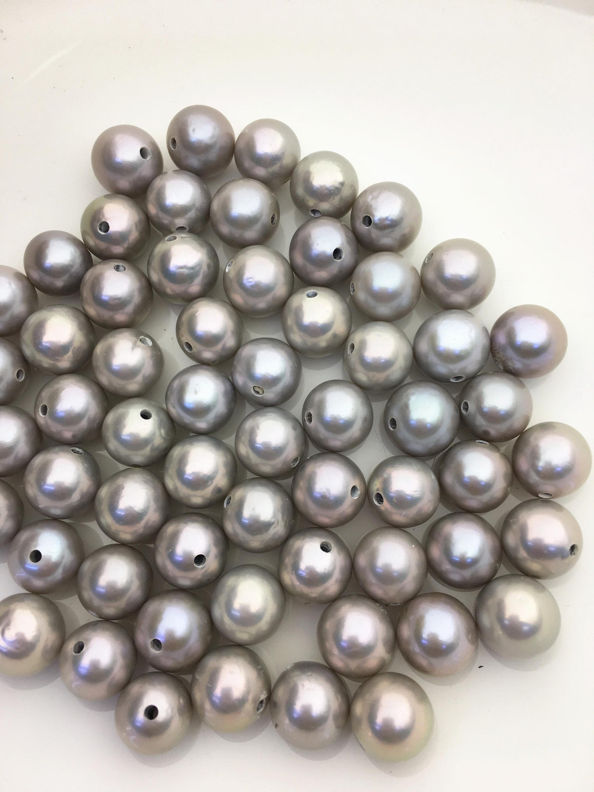 10pcs AA+ 11-12mm Gray Round/near round edison freshwater pearl,large hole,ED12-3A-1-1
