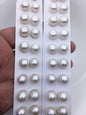 5 pairs AA+ 11-12mm white round freshwater pearl pair,no hole,RP11-3A-8
