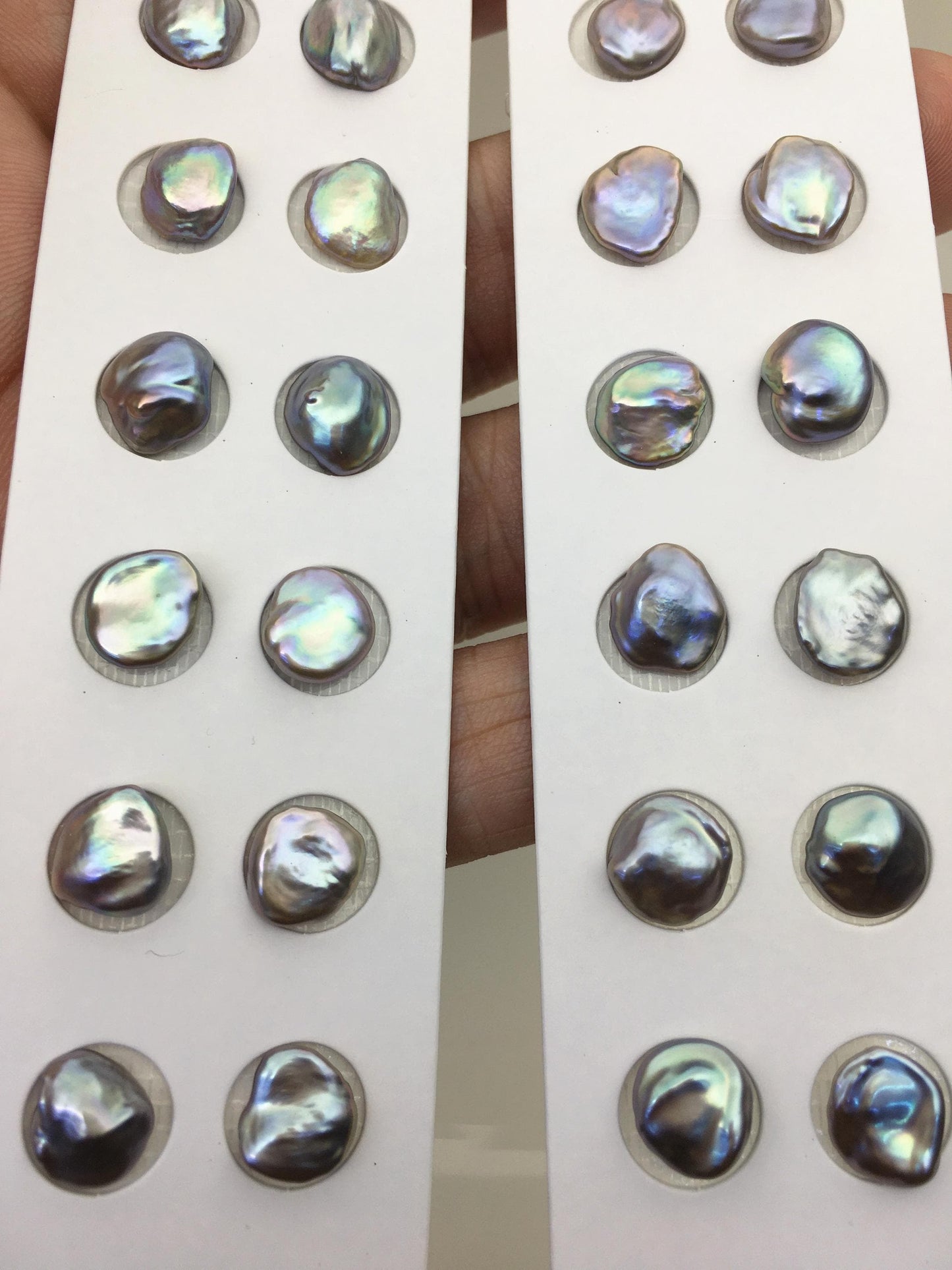 10 pairs AAA 8-9mm gray keshi pearls Pair,for make stud earrings,baroque pearl,loose pearl beads,no hole,ZS-127-62-45