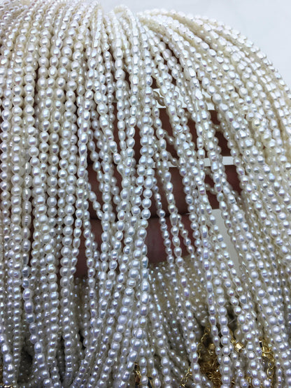 16+2'' AA+ 2.5-3mm white tiny small rice pearl Necklace,Wedding Necklace, Love, Mothers Day,Happiness,wholesale,NPN1-016