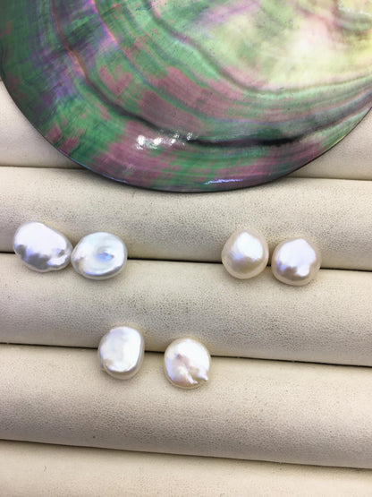 5 pairs AA+ 10-11mm White keshi pearls Pair,for make stud earrings,baroque pearl,loose pearl beads,very high luster,ZS-T4