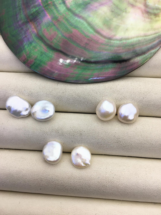 5 pairs AA+ 10-11mm White keshi pearls Pair,for make stud earrings,baroque pearl,loose pearl beads,very high luster,ZS-T4