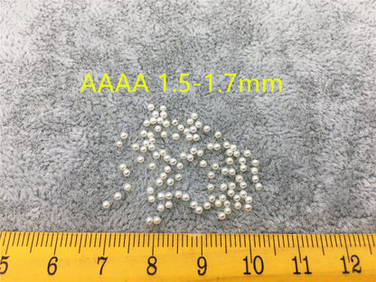 5pcs AAAA 1.5-1.7mm white round freshwater seed pearls,no hole,,Cultured pearl,diy pearl beads,Happiness,birthday,RP1-4A-3