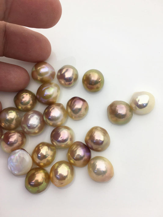 21pcs AAA 12-13mm Baroque Mabe Natural Mix Color Rainbow Freshwater Pearls,no hole,MB-T64