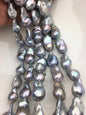 15.5'' AAA 14-17mm Big Gray flame ball freshwater pearl,FL15-3A-7-5