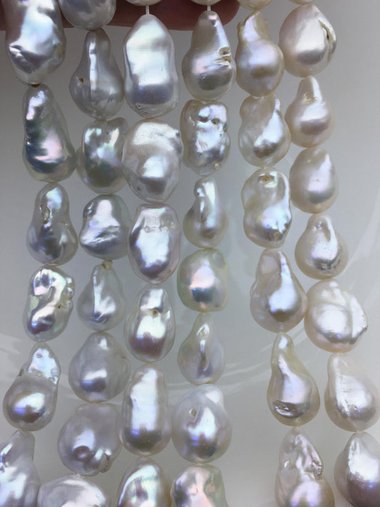 15.5'' AA+ 13-16mm white flame ball freshwater pearl,FL15-2A-5-87
