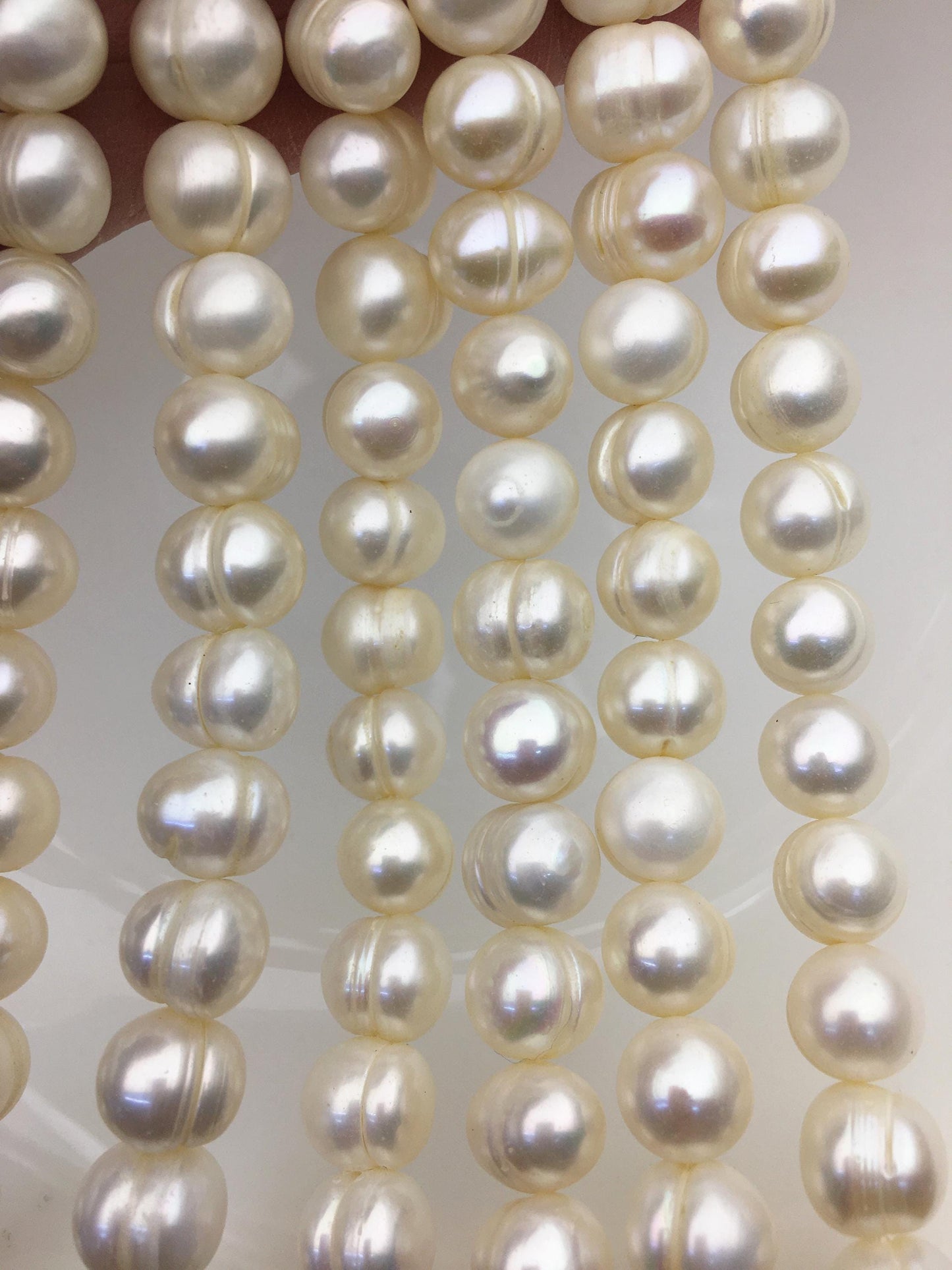 AA 10.3-11.3mm white circle ring potato freshwater pearls,CR11-2A-4