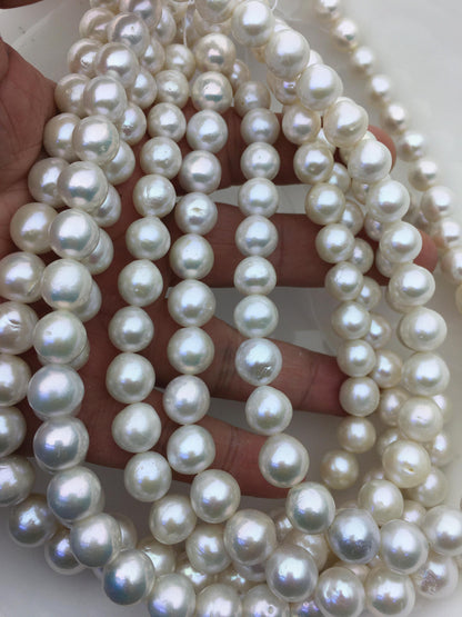 AA+ 10-12mm white baroque drop Edison Freshwater Pearl,ED12-2A-5-33