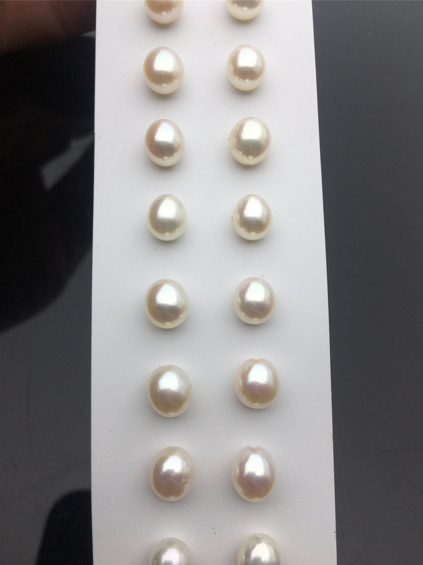 2 pairs AAA 6.3-7mm white rice freshwater pearls pairs,oval pearl earrings,tear drop pearl earrings,for dangle pearl earrings,LR6-3A-9