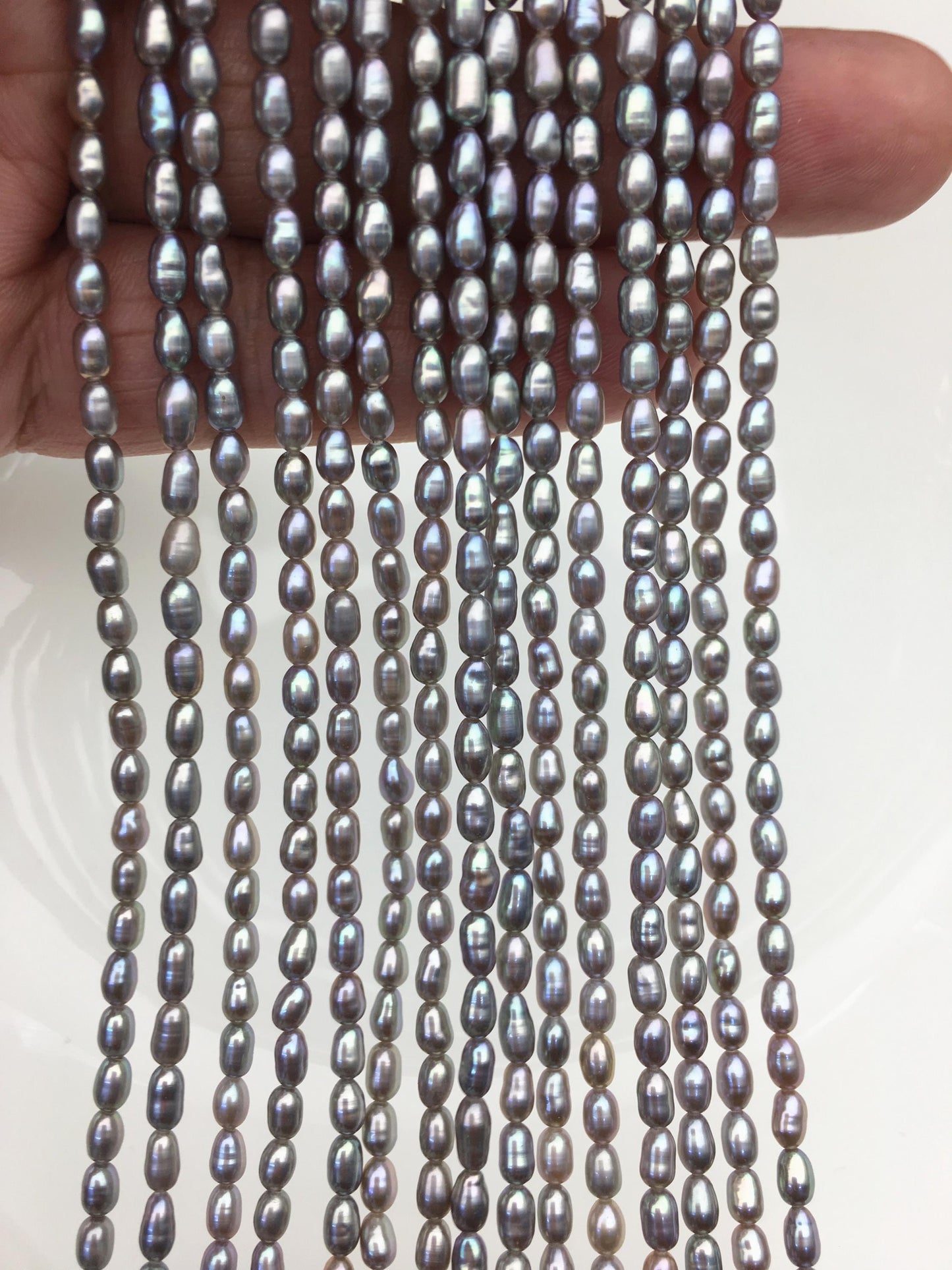 AAA 3-3.5mm Tiny Gray nugget rice freshwater pearls,irregular nugget freshwater pearl strand,LM3-3A-20