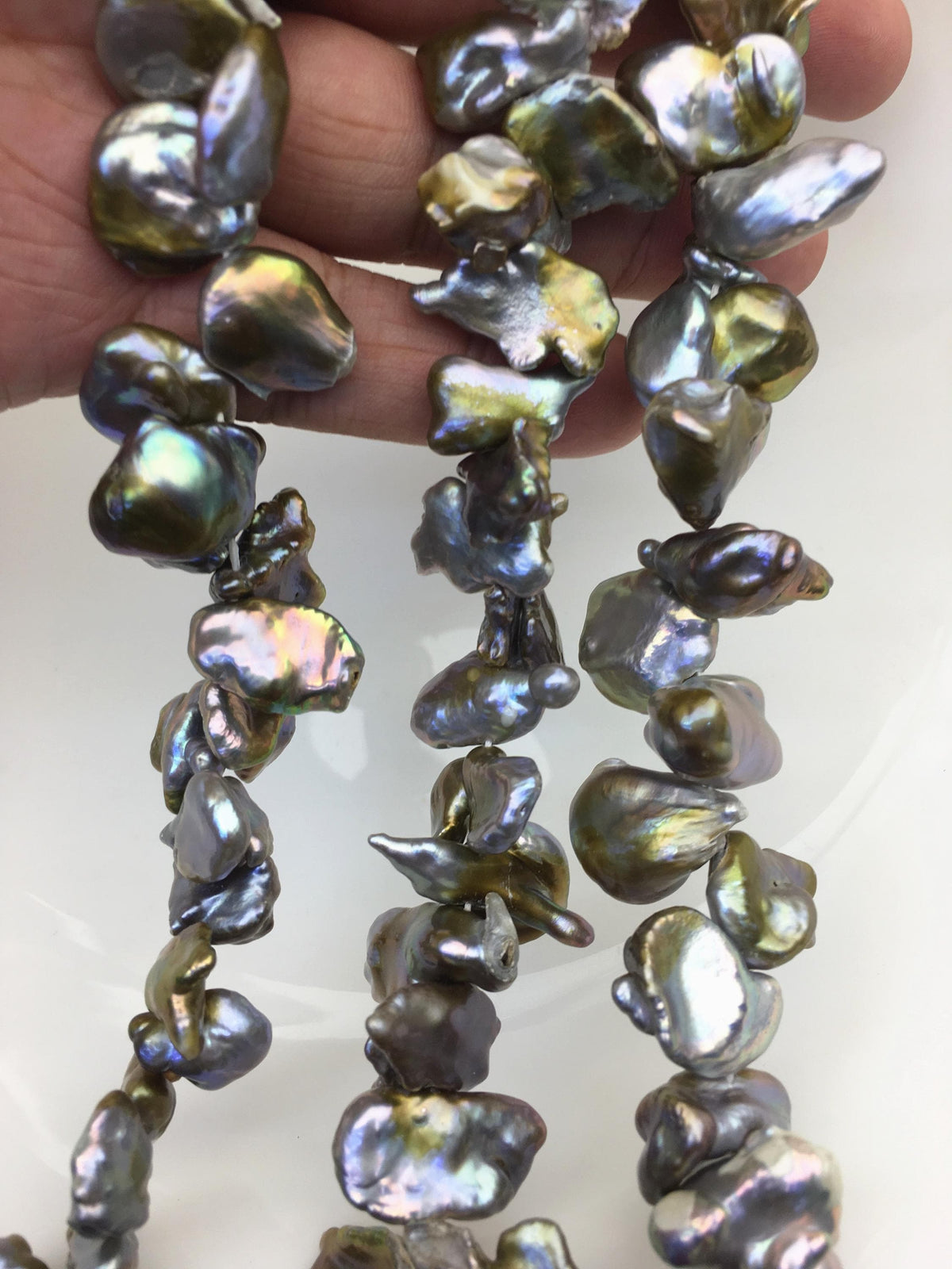 16'' AA 12-15mm Gray Bronze Keshi freshwater Loose Pearls,ZS-129-28