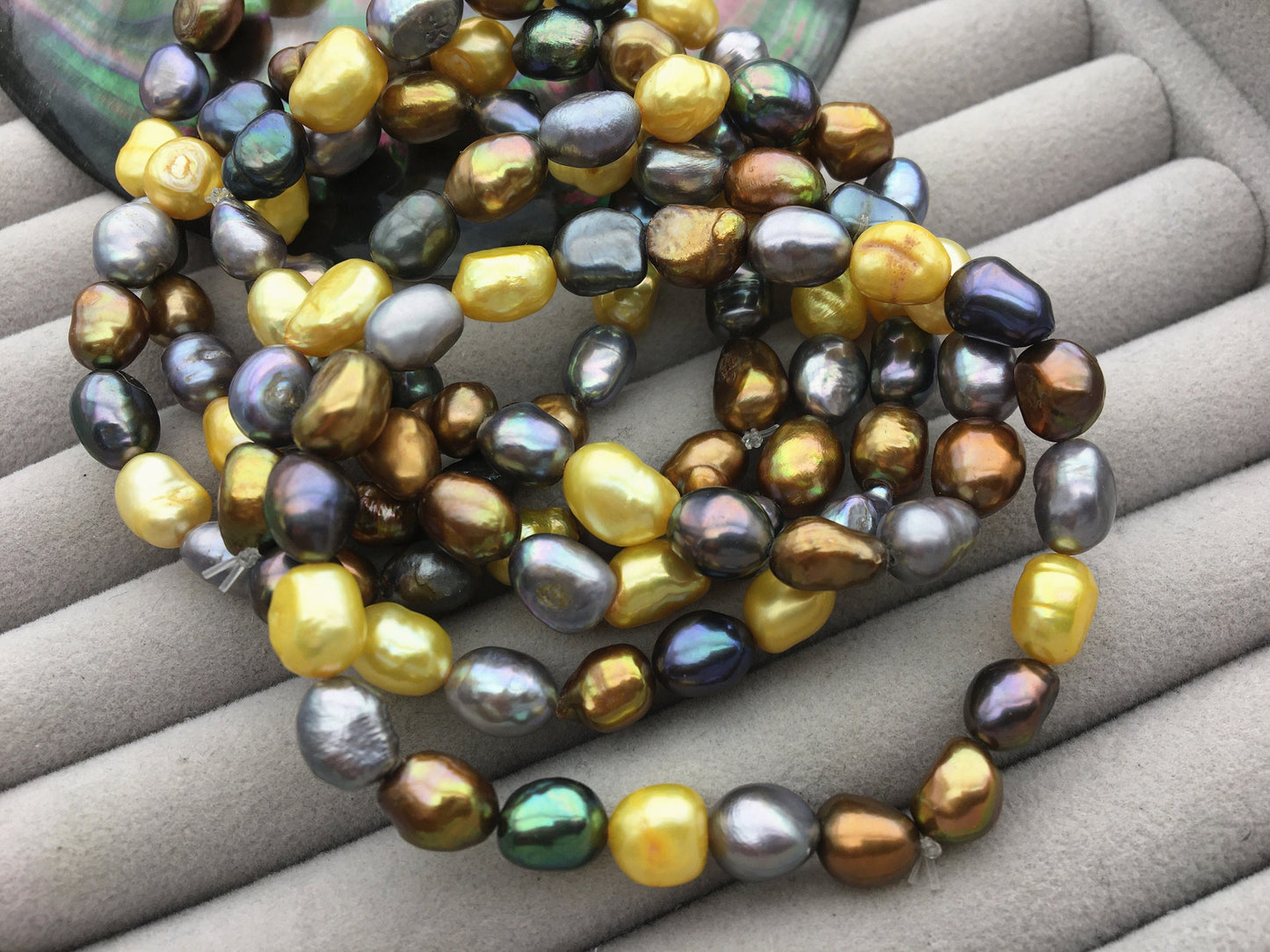 2pcs 7'' 6-7mm misc color nugget Freshwater pearl Elastic string Bracelet,baroque pearl bracelet,B8-042