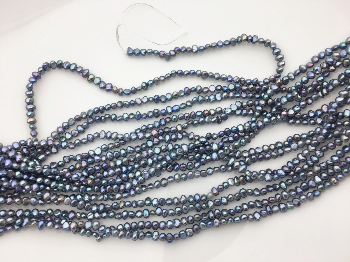 AAA 2-3mm black blue nugget seed pearls,irregular nugget freshwater pearl strand,cheap price,pearl factory china,LM2-3A-4