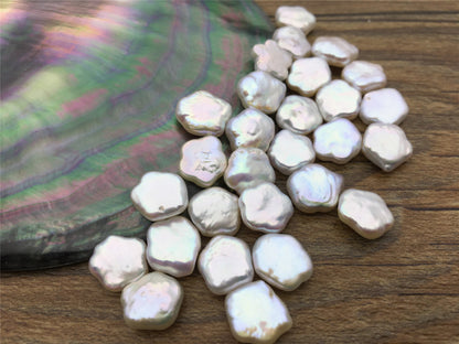 AAA 8/9/10/11mm White Plum blossom Freshwater Pearl loose Beads Pair,wholesale,ZS-103-27