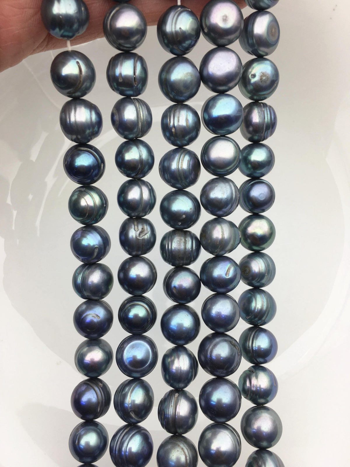 16.5'' AA+ 11.5-12.5mm Blue Green big potato freshwater pearls,CR12-2A-2