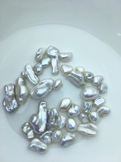 58grams AAA/AA+ 8-14mm white keshi pearls,loose pearl beads,no hole,ZS-127-1-4