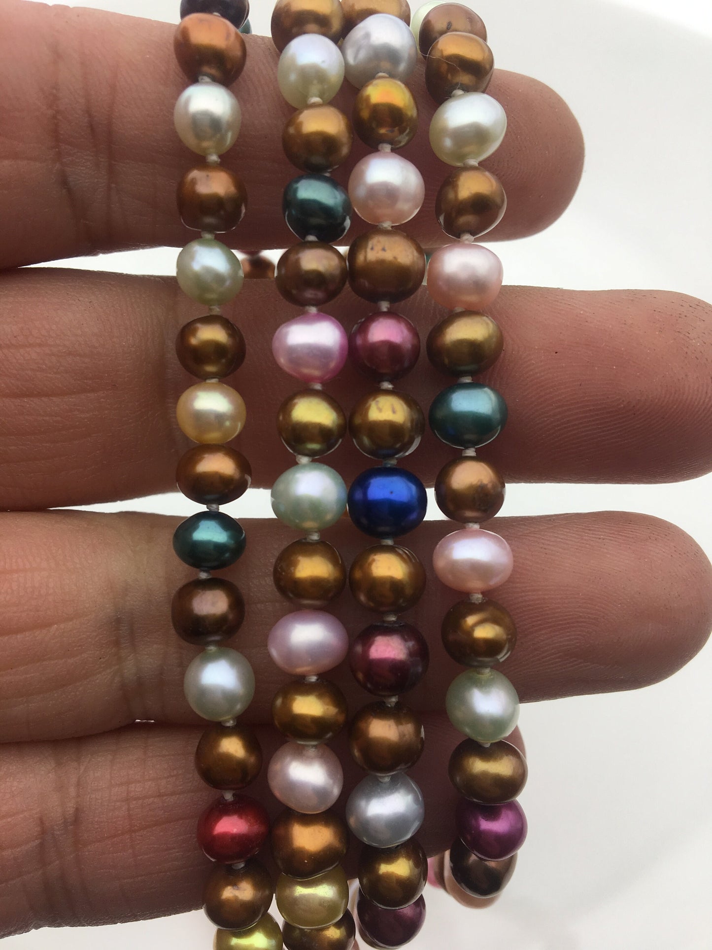 51'' 6mm mixed color Freshwater Pearl Necklace,NPN1-104-17