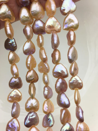 AAA 12-13mm Colorful Thick heart Freshwater Pearl,ZS-119-42