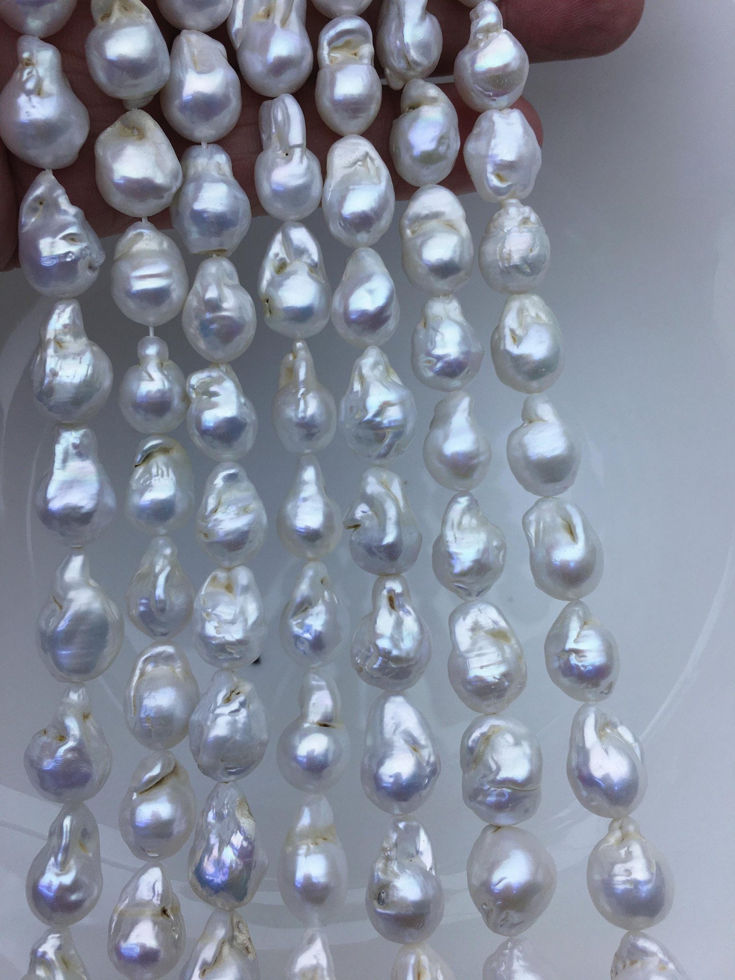 15.5'' A 9-11mm white flame ball pearl,FL15-2A-5-100