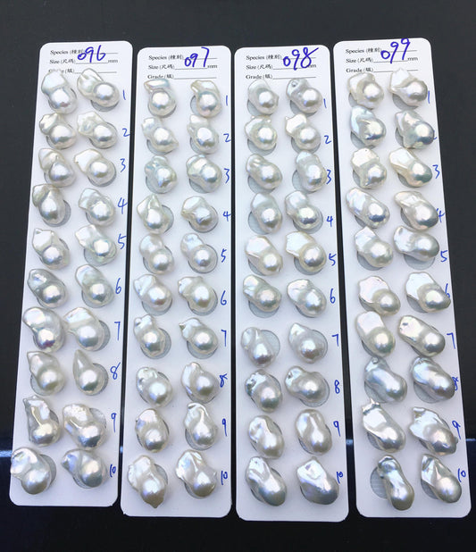 1 pair AAA 12-16x18-25mm White Flame ball Pearl Pairs-large Baroque freshwater pearl pairs,Fire Ball Pearl,FL15-3A-8-51