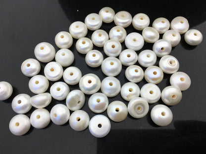 20pcs AA+ 12-14mm Big white button freshwater pearls,2mm large hole,Rondelle pearl Beads,loose freshwater pearl,DIY material,SM13-2A-1