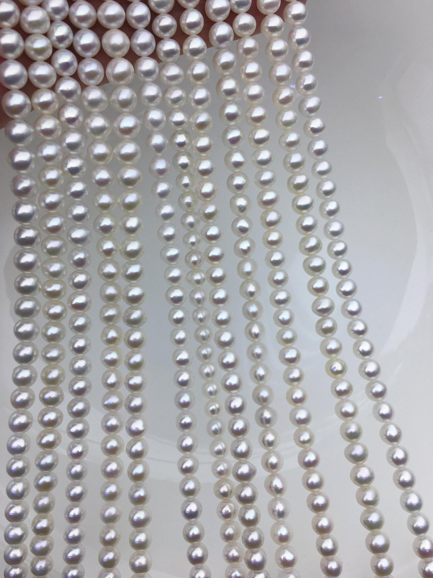 AAA 5-5.5mm white near round freshwater pearls,white freshwater round loose pearl wholesale,tiny pearl supply,RP5-3A-6
