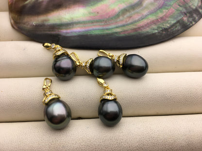 1 pc 10-11mm Genuine Tahitian Sea Pearl Pendant, natural color sea pearl,pearl necklace - NC1-001-7