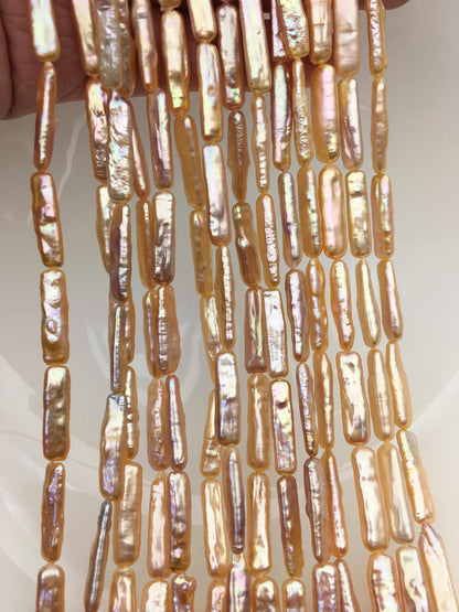 15.5'' AAA 5-7mm Natural Orange thick rectangle pearls,ZS-80-25-4