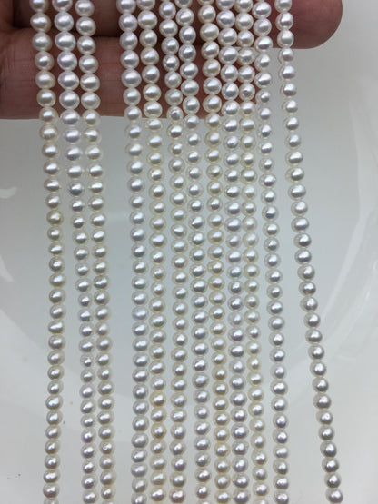 AAA 3.5-4mm white potato near round seed pearls,small pearl,Valentine's Day gift,for pearl necklace,for pearl bracelet,CR3-3A-2