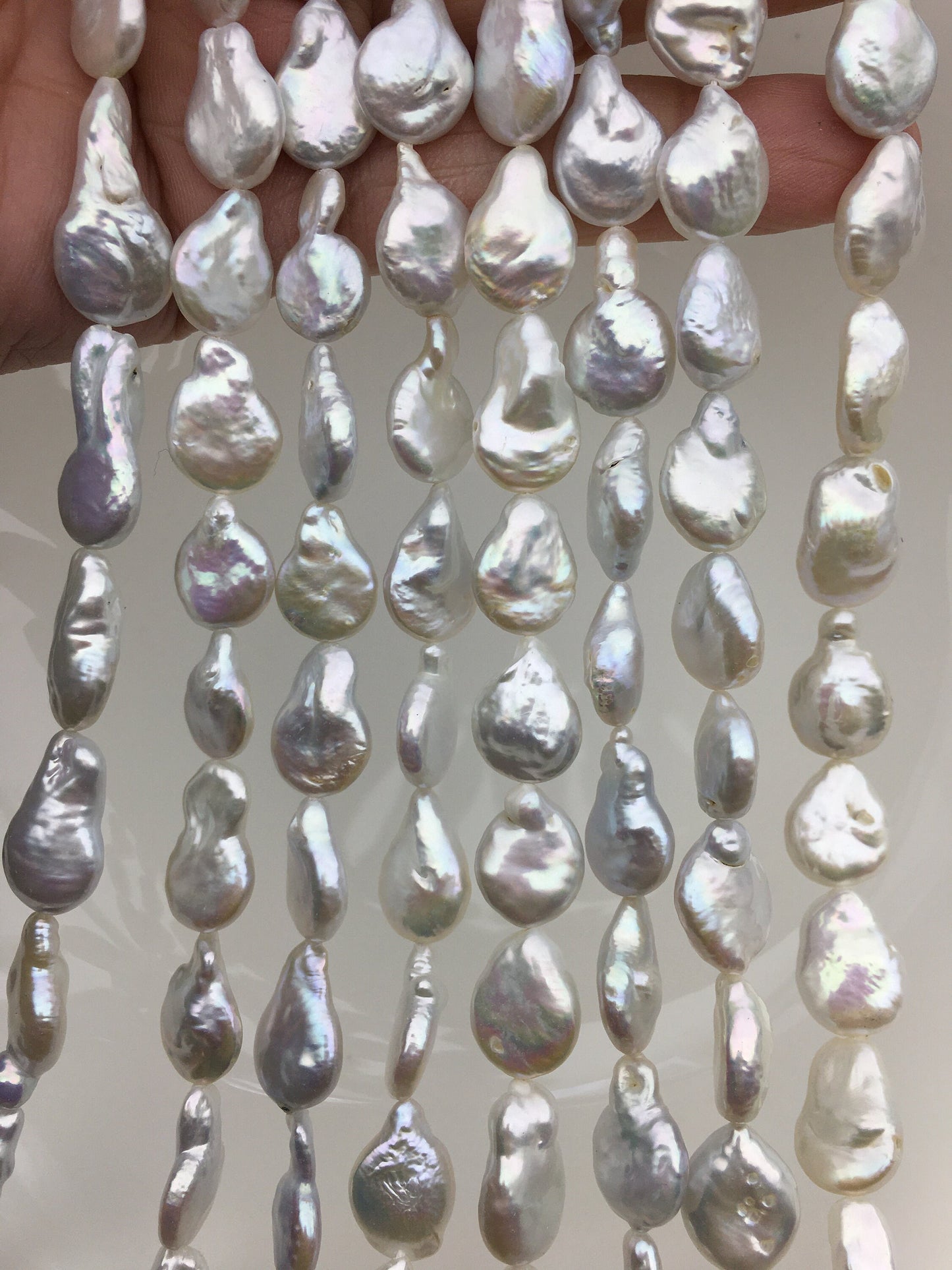 AA 11-12mm White Long Drop Coin freshwater pearls,diy bead,COIN12-2A-2-9
