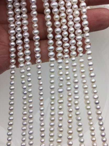 AAA 4-4.5mm white potato freshwater pearls,CR4-3A-4