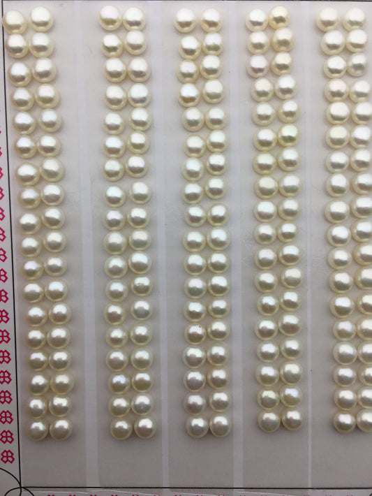 AAA 4.5-5mm Seed White button round pearls pairs,loose pearl beads,pearl earring,pearl stud,pearl earring stud supply,BTN4-4A-1-2